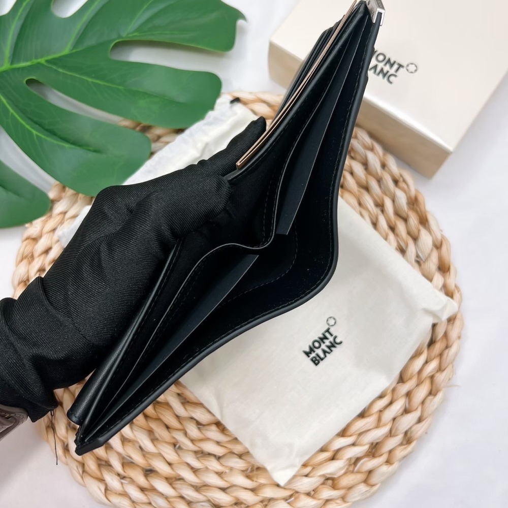 美國代購🇺🇸台灣現貨 萬寶龍 防盜6卡零錢袋男短夾 兩折短夾-細節圖4