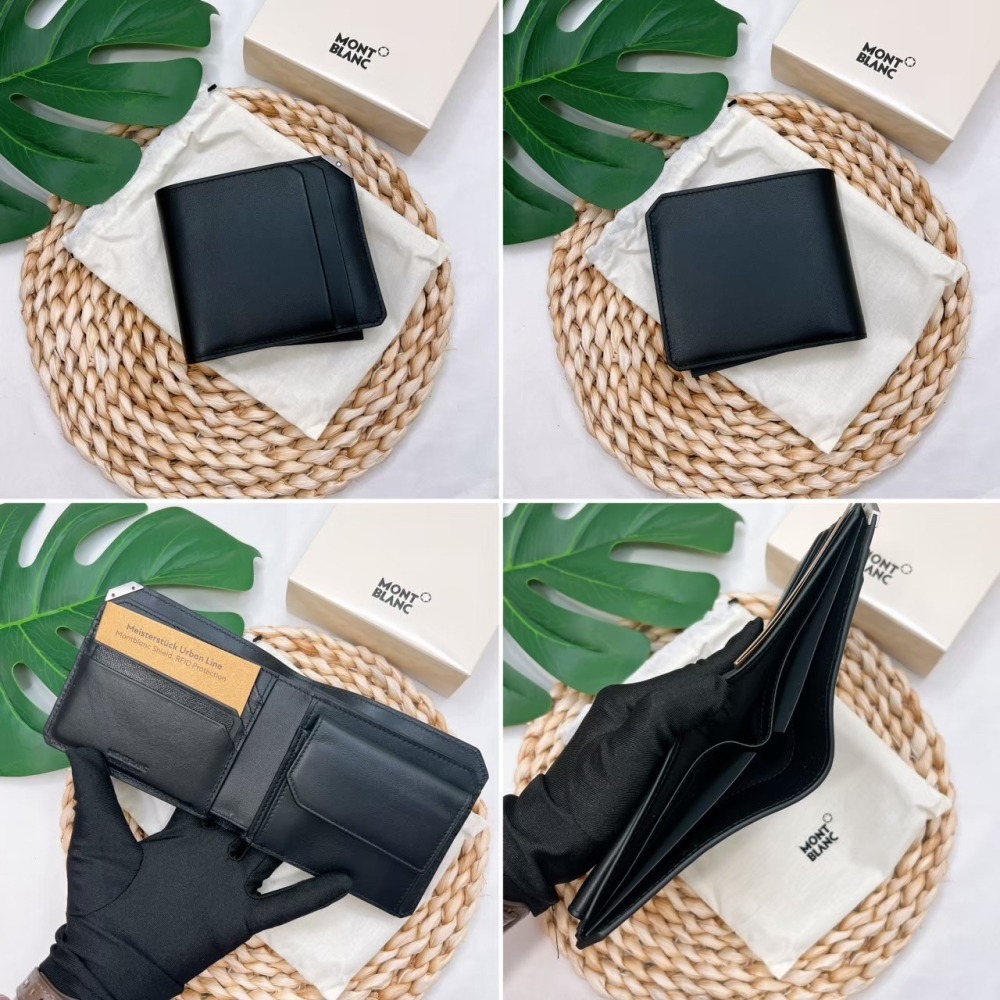 美國代購🇺🇸台灣現貨 萬寶龍 防盜6卡零錢袋男短夾 兩折短夾-細節圖6