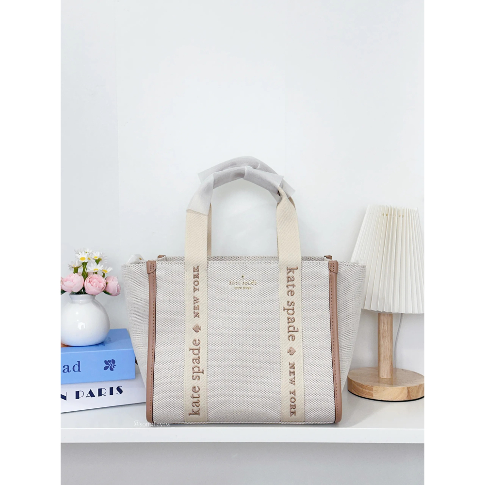 美國代購🇺🇸台灣現貨  KATE SPADE 帆布托特包 紙袋包 手提斜背包-細節圖2
