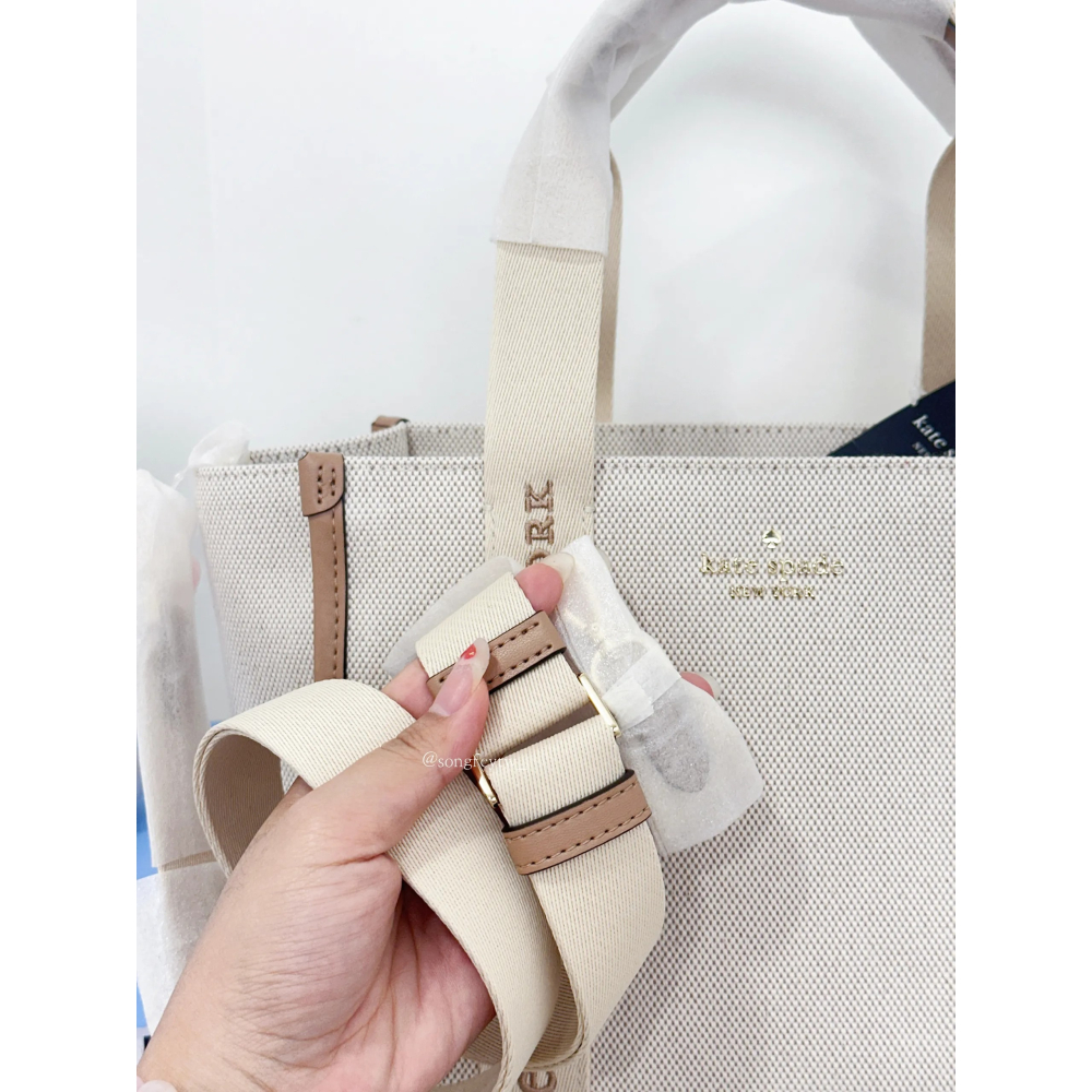 美國代購🇺🇸台灣現貨  KATE SPADE 帆布托特包 紙袋包 手提斜背包-細節圖4