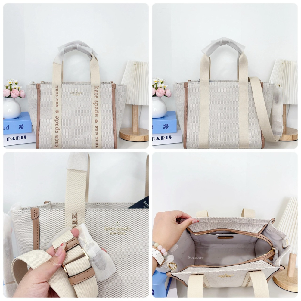美國代購🇺🇸台灣現貨  KATE SPADE 帆布托特包 紙袋包 手提斜背包-細節圖7