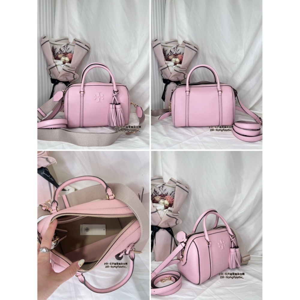 美國代購 台灣現貨 Tory Burch 流蘇浮雕波士頓 大款 手提斜背包-細節圖4