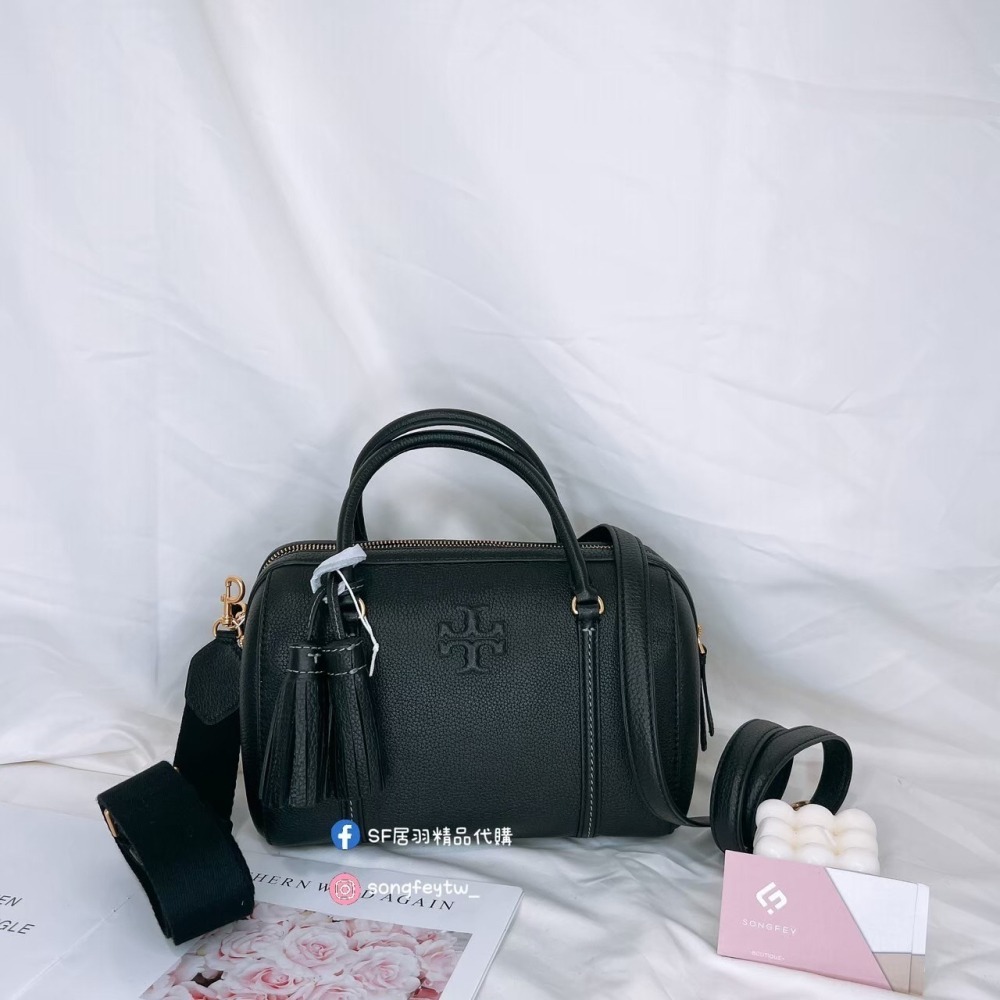 美國代購 台灣現貨 Tory Burch 流蘇浮雕波士頓 大款 手提斜背包-細節圖5