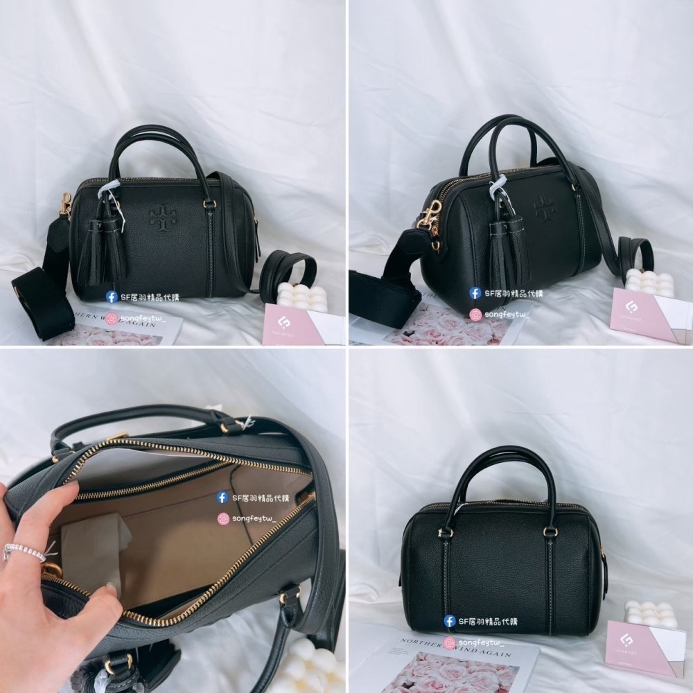 美國代購 台灣現貨 Tory Burch 流蘇浮雕波士頓 大款 手提斜背包-細節圖6