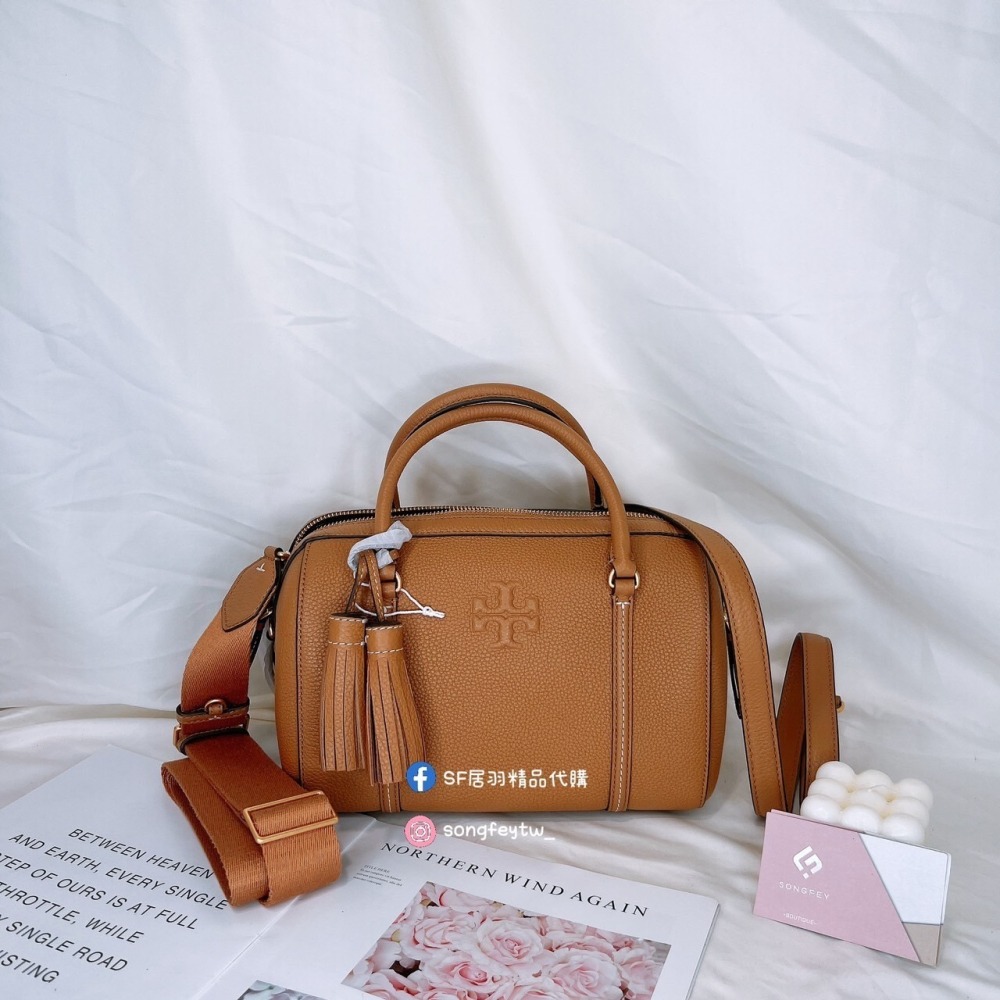 美國代購 台灣現貨 Tory Burch 流蘇浮雕波士頓 大款 手提斜背包-細節圖7