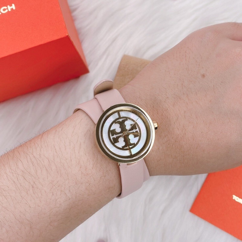 美國代購🇺🇸台灣現貨 TB 經典logo 粉色皮革錶帶 女錶 TBW4030-細節圖4