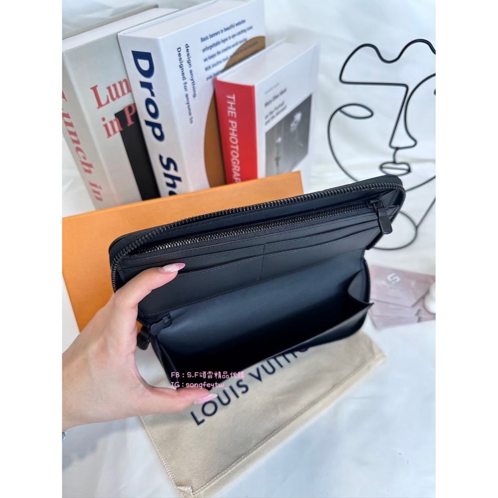 歐美代購🇺🇸臺灣現貨  Louis Vuitton｜LV 男款 壓紋 拉鍊長夾-細節圖3