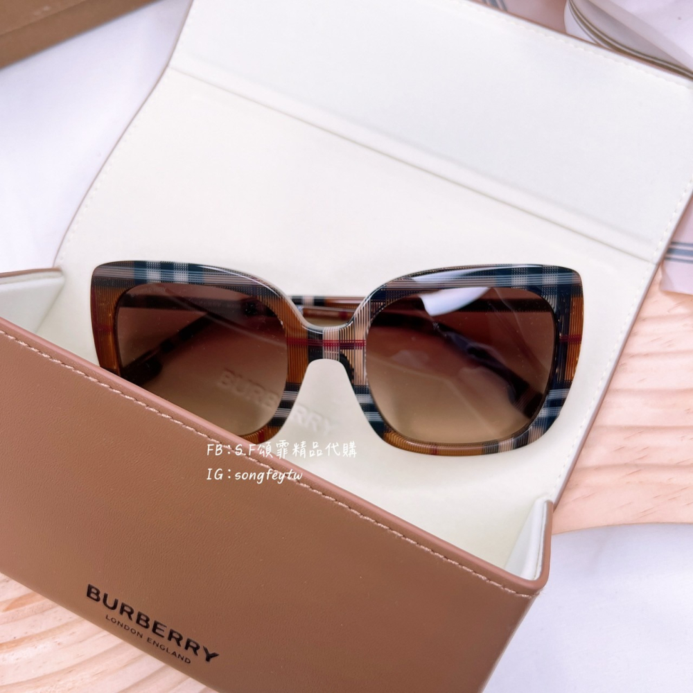歐美代購🇺🇸台灣現貨  Burberry 格紋墨鏡 400513 4499g 格紋-細節圖2