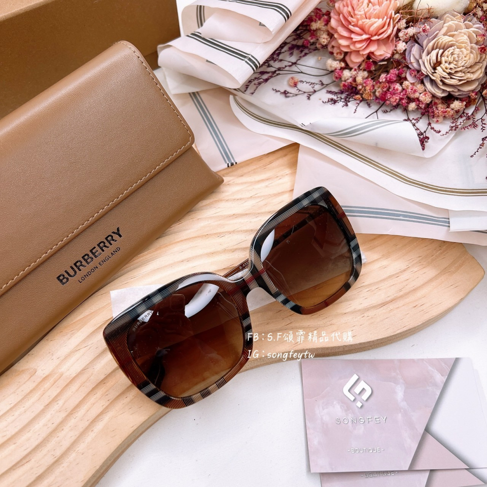 歐美代購🇺🇸台灣現貨  Burberry 格紋墨鏡 400513 4499g 格紋-細節圖5
