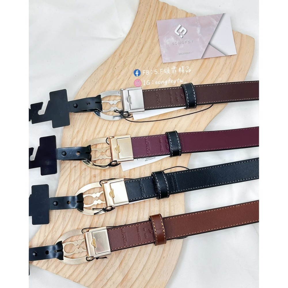 美國代購🇺🇸台灣現貨 Coach 新款雙C皮帶-細節圖2