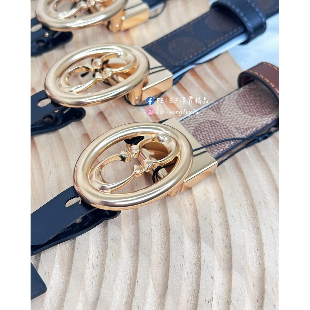 美國代購🇺🇸台灣現貨 Coach 新款雙C皮帶-細節圖3