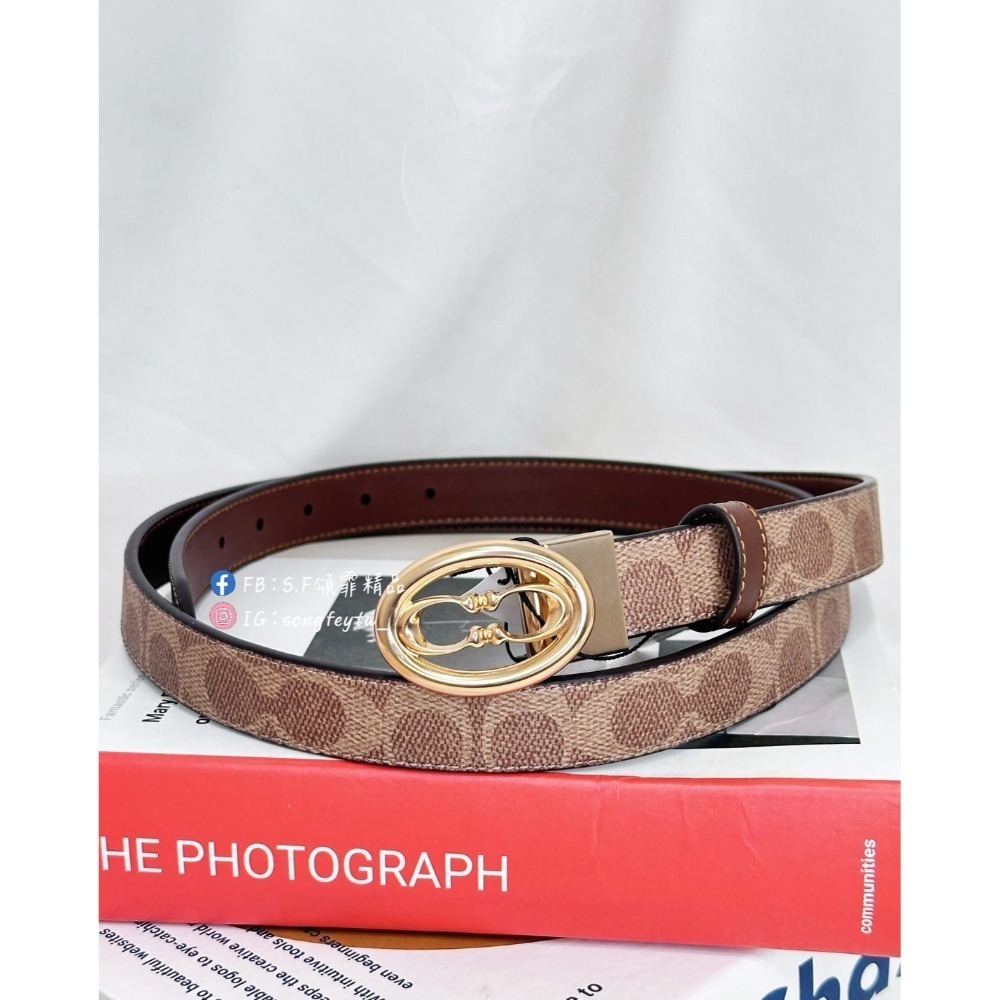 美國代購🇺🇸台灣現貨 Coach 新款雙C皮帶-規格圖8