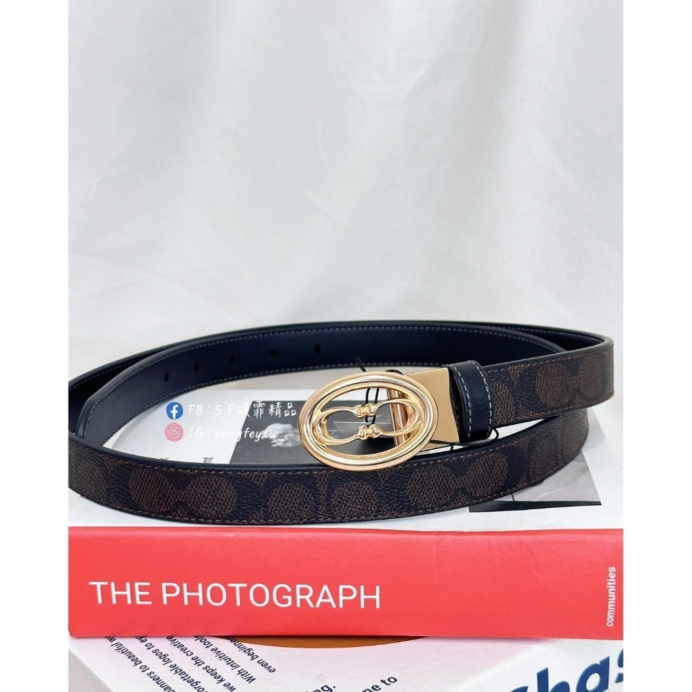美國代購🇺🇸台灣現貨 Coach 新款雙C皮帶-規格圖8