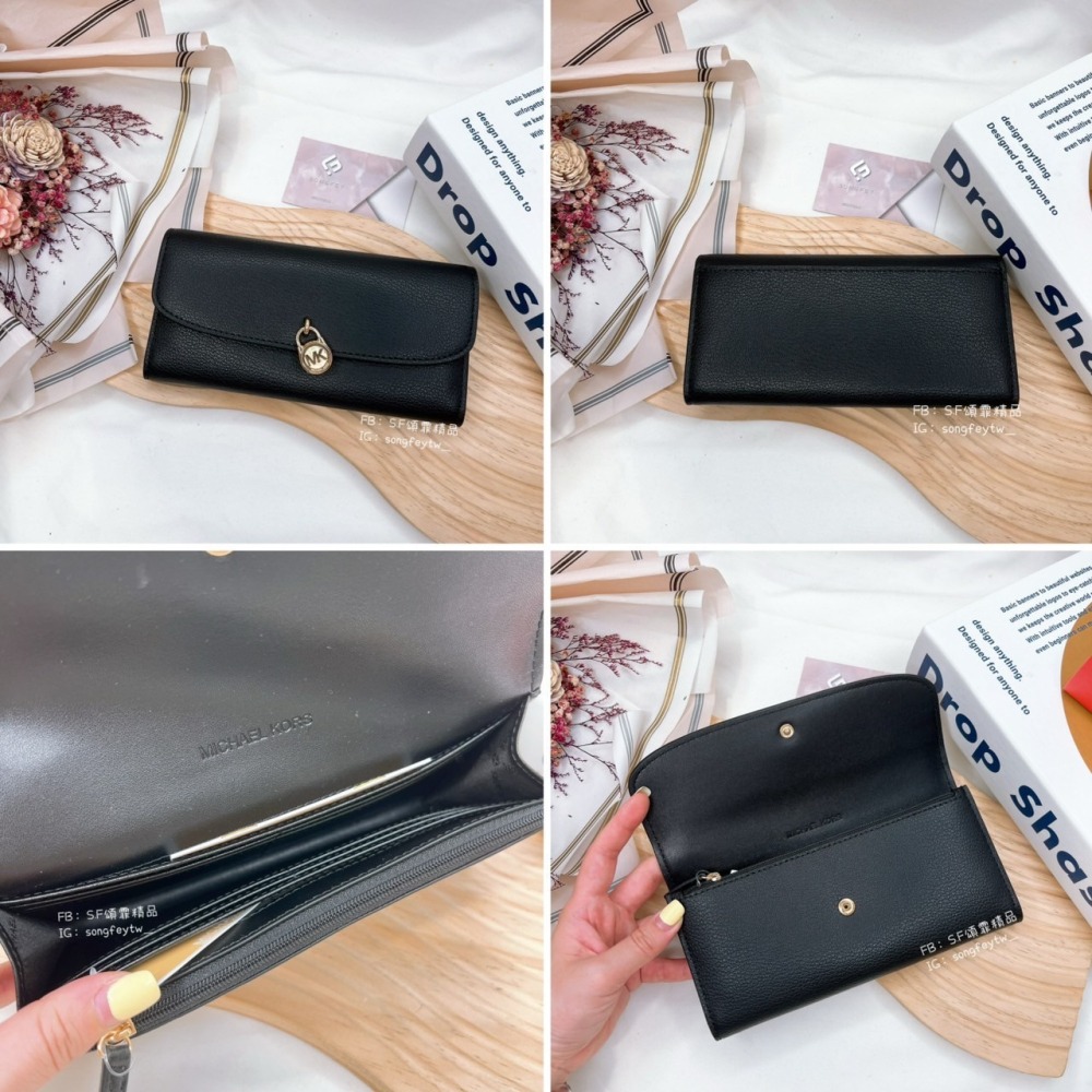 美國代購🇺🇸台灣現貨 MK 鎖頭信封長夾-細節圖5