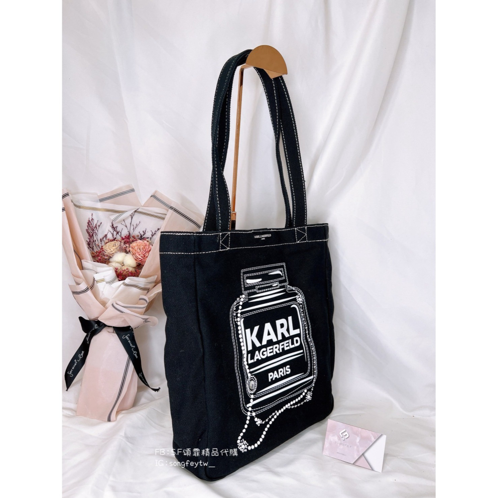 美國代購🇺🇸台灣現貨 KARL LAGERFELD 卡爾 帆布托特包-細節圖3