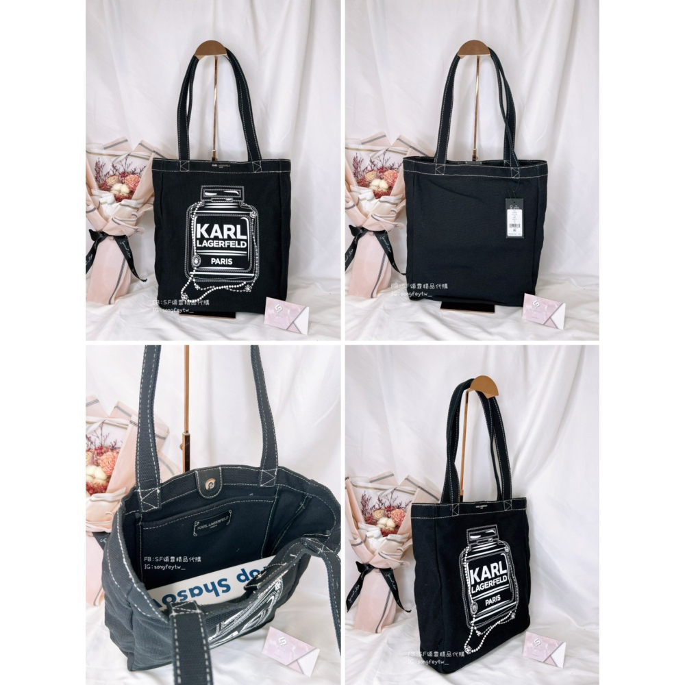 美國代購🇺🇸台灣現貨 KARL LAGERFELD 卡爾 帆布托特包-細節圖5