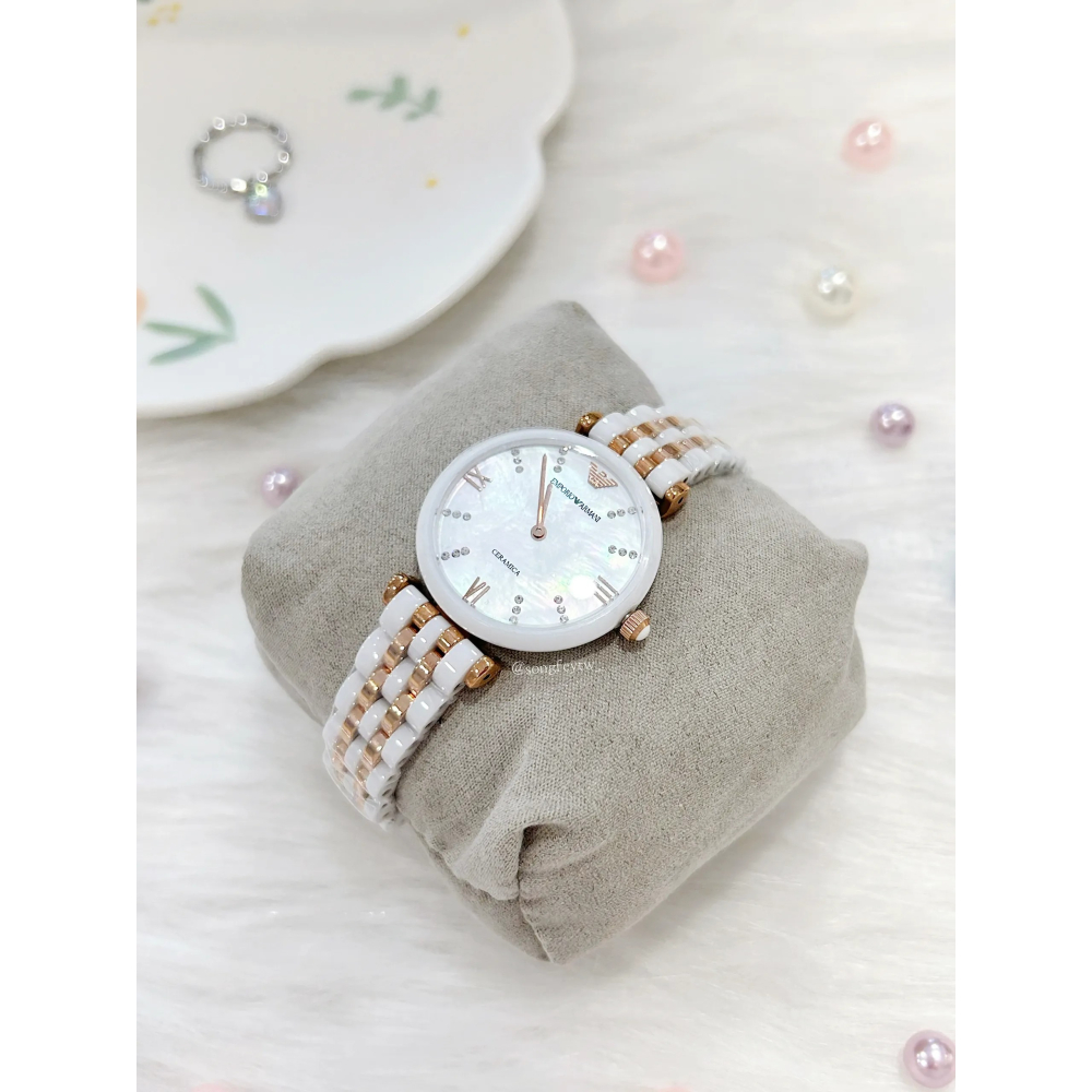 美國代購🇺🇸 台灣現貨 Emporio Armani AR1489 女款 白色陶瓷婉錶 超薄限量款 亞曼尼-細節圖2