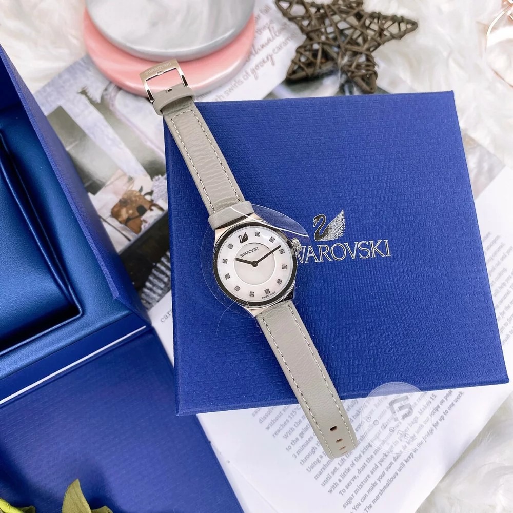 美國代購 台灣現貨 施華洛世奇 Swarovski 皮錶帶 手錶-細節圖2