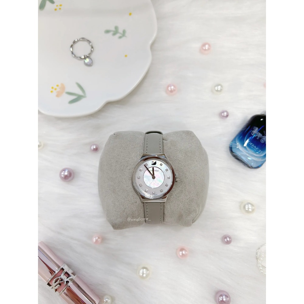 美國代購 台灣現貨 施華洛世奇 Swarovski 皮錶帶 手錶-規格圖3