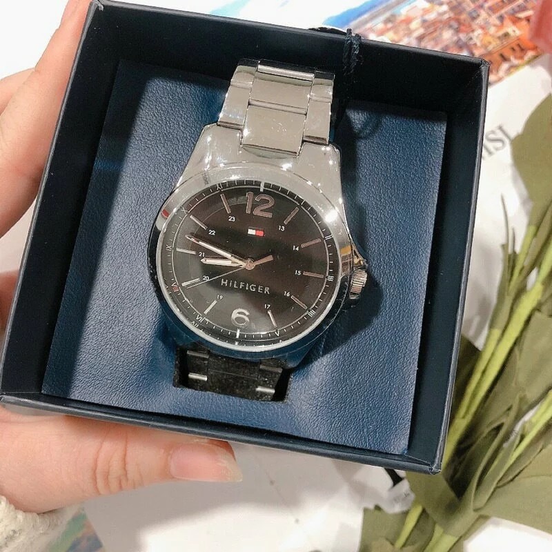 美國代購🇺🇸台灣現貨 TOMMY HILFIGER 1791460 銀色鋼錶帶 男錶 手錶 腕錶-規格圖2