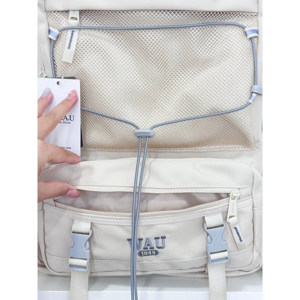 美國代購🇺🇸台灣現貨 韓國 WHO.A.U 帆布 機能後背包-細節圖5