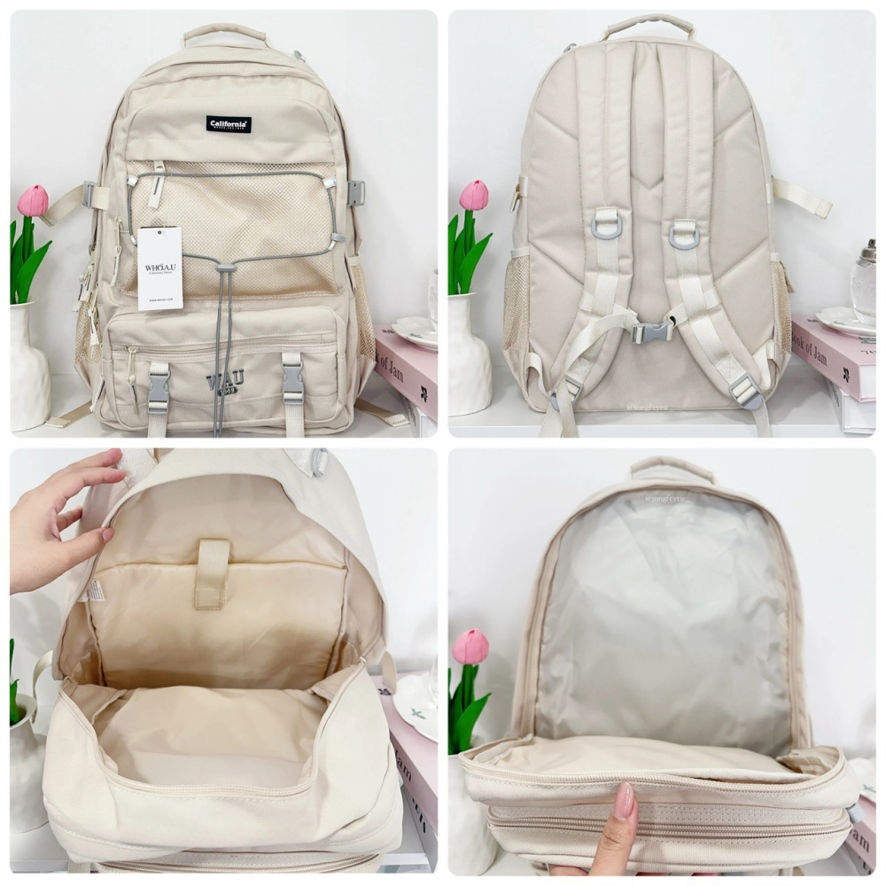 美國代購🇺🇸台灣現貨 韓國 WHO.A.U 帆布 機能後背包-細節圖11