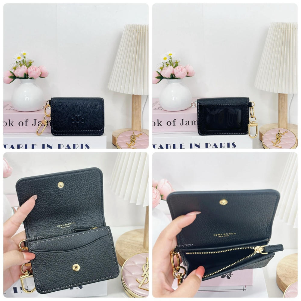 美國代購🇺🇸台灣現貨 Tory Burch｜TB 浮雕 信封卡包 鑰匙圈 零錢包-細節圖7