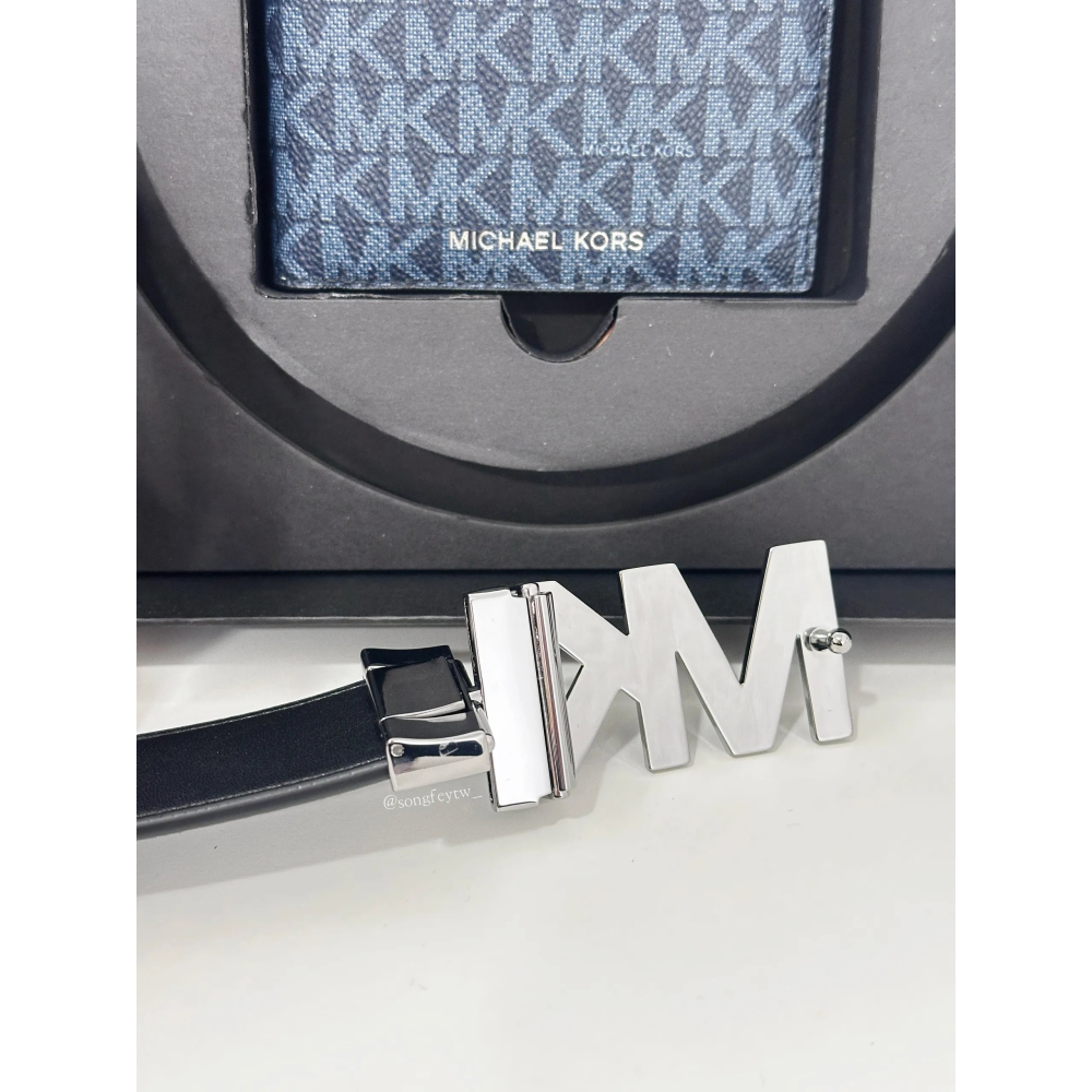 美國代購🇺🇸台灣現貨 Michael Kors｜MK 男款 皮帶 皮夾 禮盒組-細節圖6