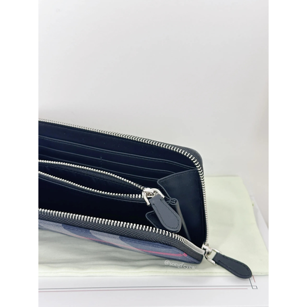 歐美代購 台灣現貨 Burberry 經典格紋 拉鍊 男長夾-細節圖5