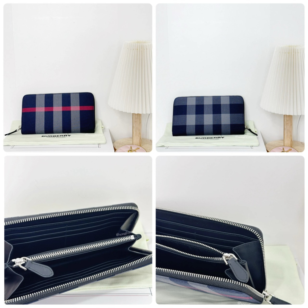 歐美代購 台灣現貨 Burberry 經典格紋 拉鍊 男長夾-細節圖6