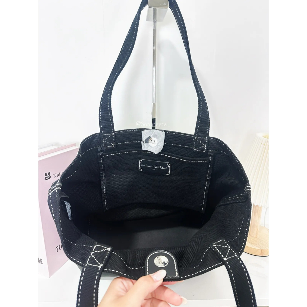 美國代購🇺🇸台灣現貨 Karl Lagerfeld｜卡爾 老佛爺 帆布 大托特-細節圖2