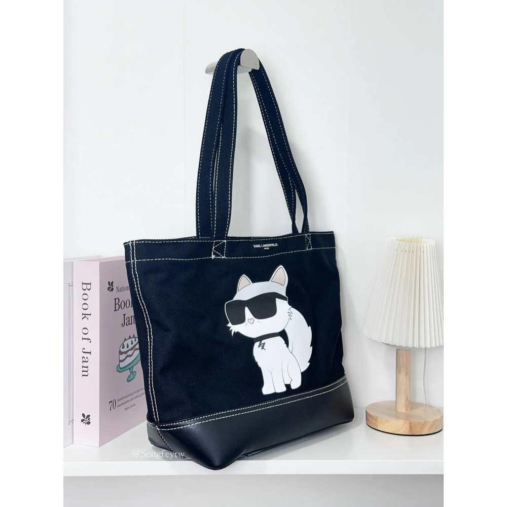 美國代購🇺🇸台灣現貨 Karl Lagerfeld｜卡爾 老佛爺 帆布 大托特-細節圖3