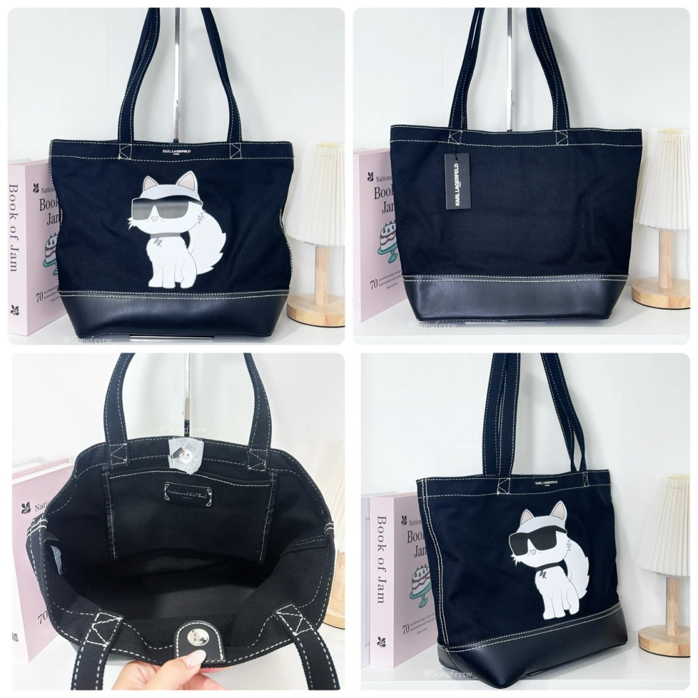 美國代購🇺🇸台灣現貨 Karl Lagerfeld｜卡爾 老佛爺 帆布 大托特-細節圖5