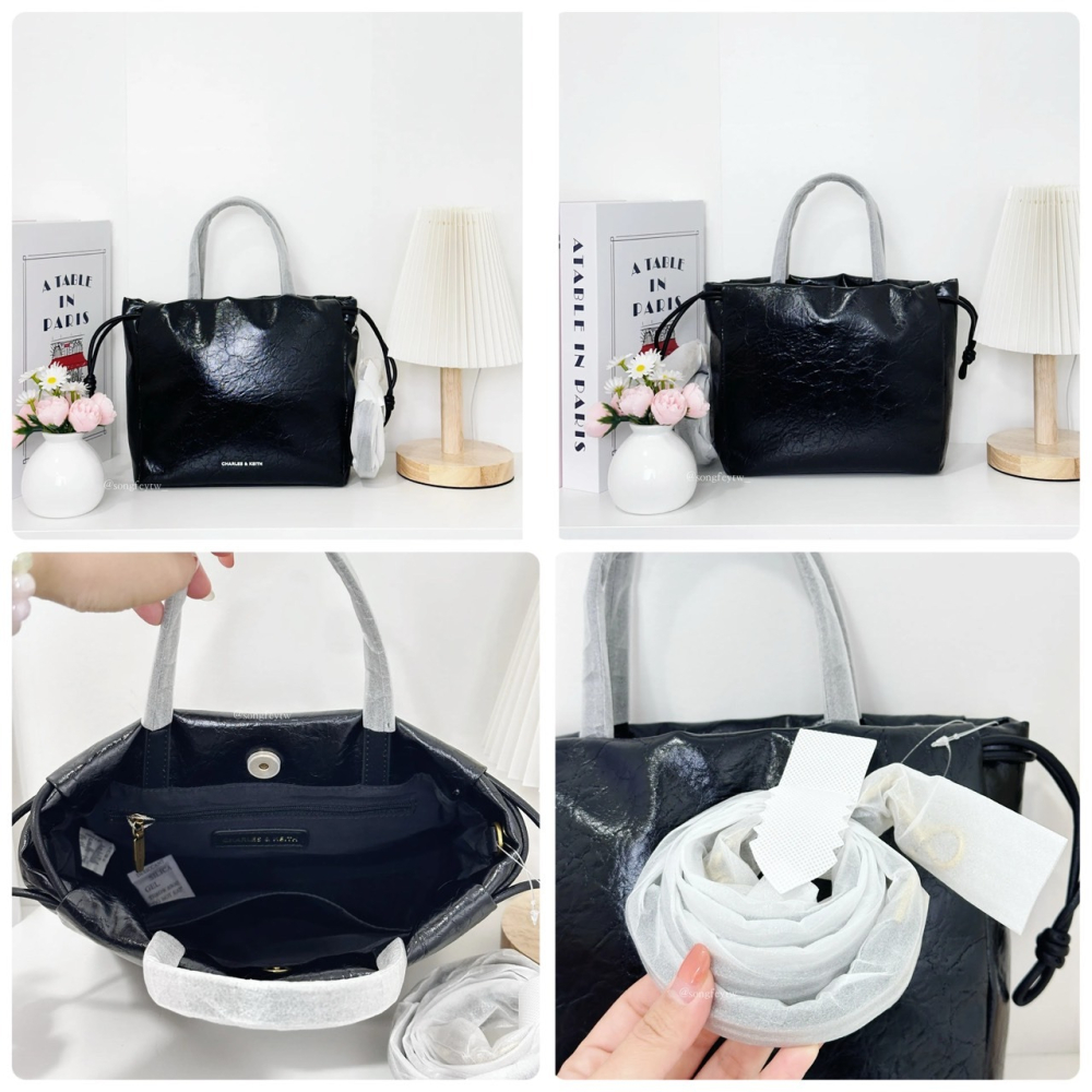 美國代購🇺🇸台灣現貨 CHARLES & KEITH｜小CK 抽繩手提 托特包-細節圖6
