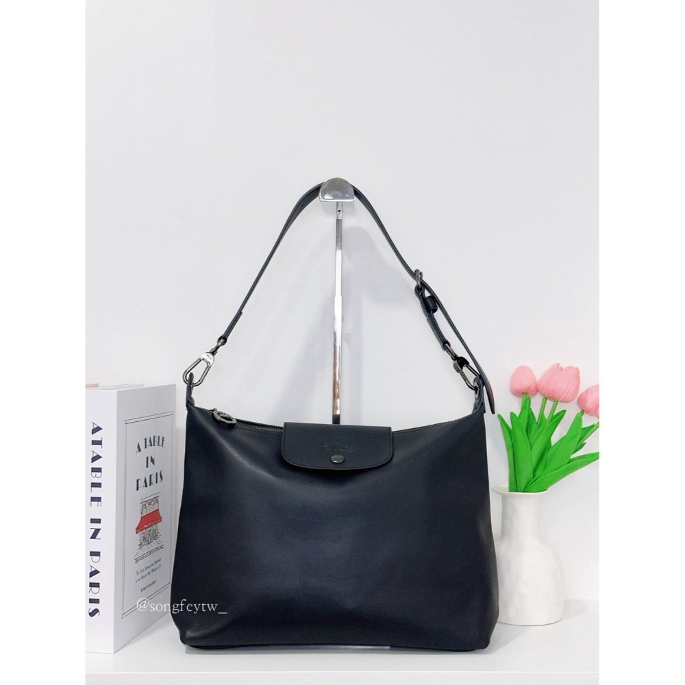 美國代購🇺🇸台灣現貨 Longchamp Le Pliage Xtra M 皮革 Hobo 半月包-細節圖2