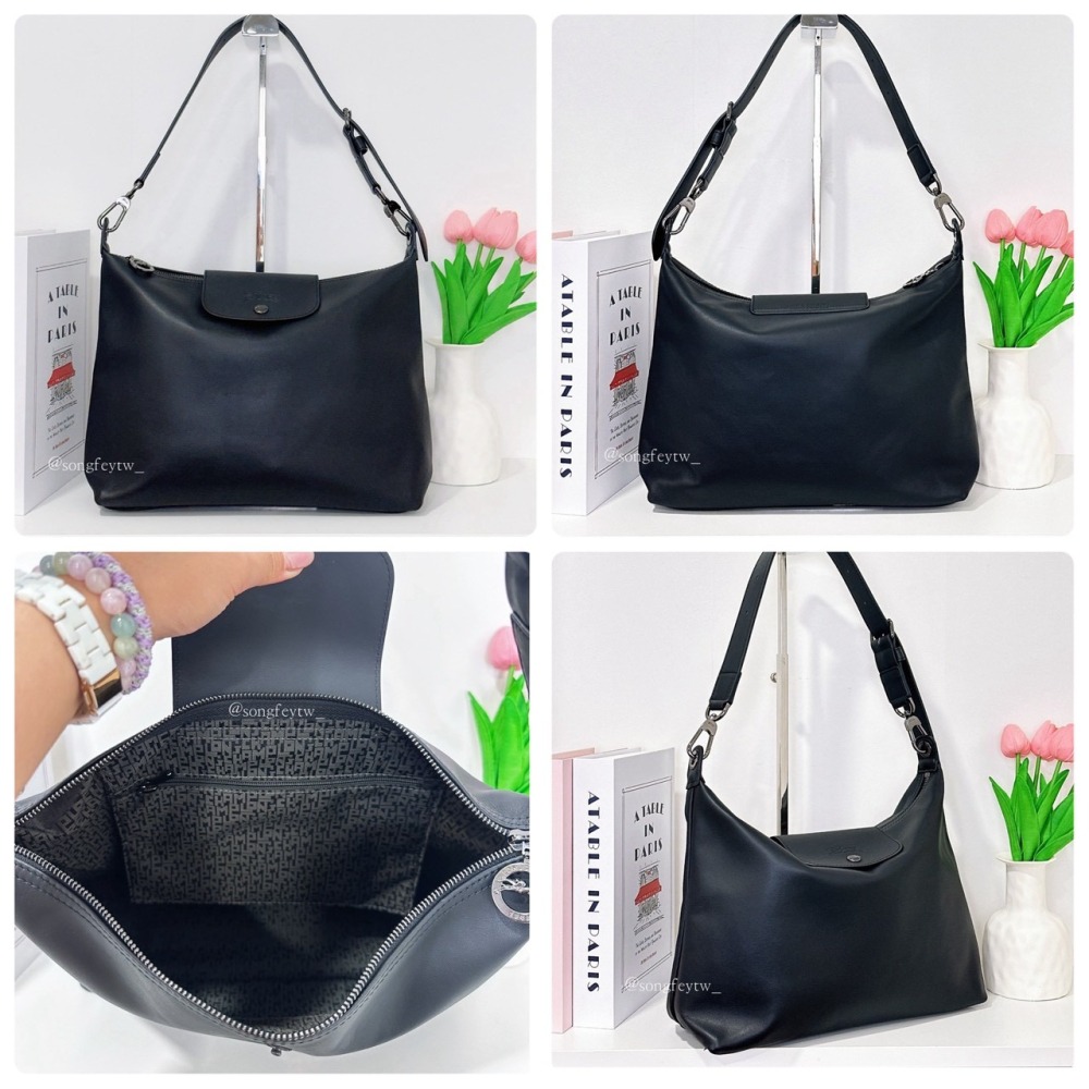 美國代購🇺🇸台灣現貨 Longchamp Le Pliage Xtra M 皮革 Hobo 半月包-細節圖6