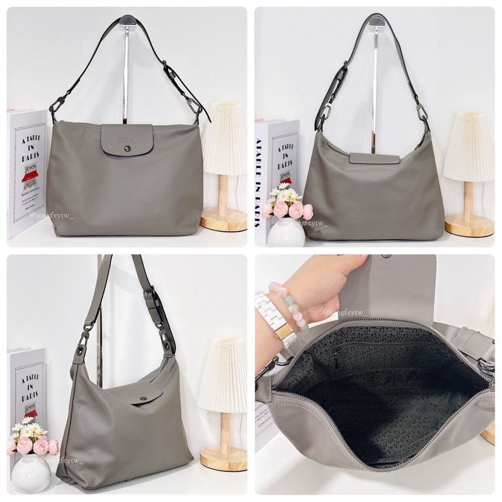 美國代購🇺🇸台灣現貨 Longchamp Le Pliage Xtra M 皮革 Hobo 半月包-細節圖8