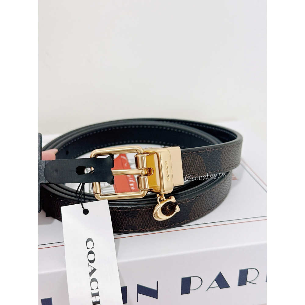 美國代購🇺🇸台灣現貨 Coach 新款 針扣皮帶-細節圖2