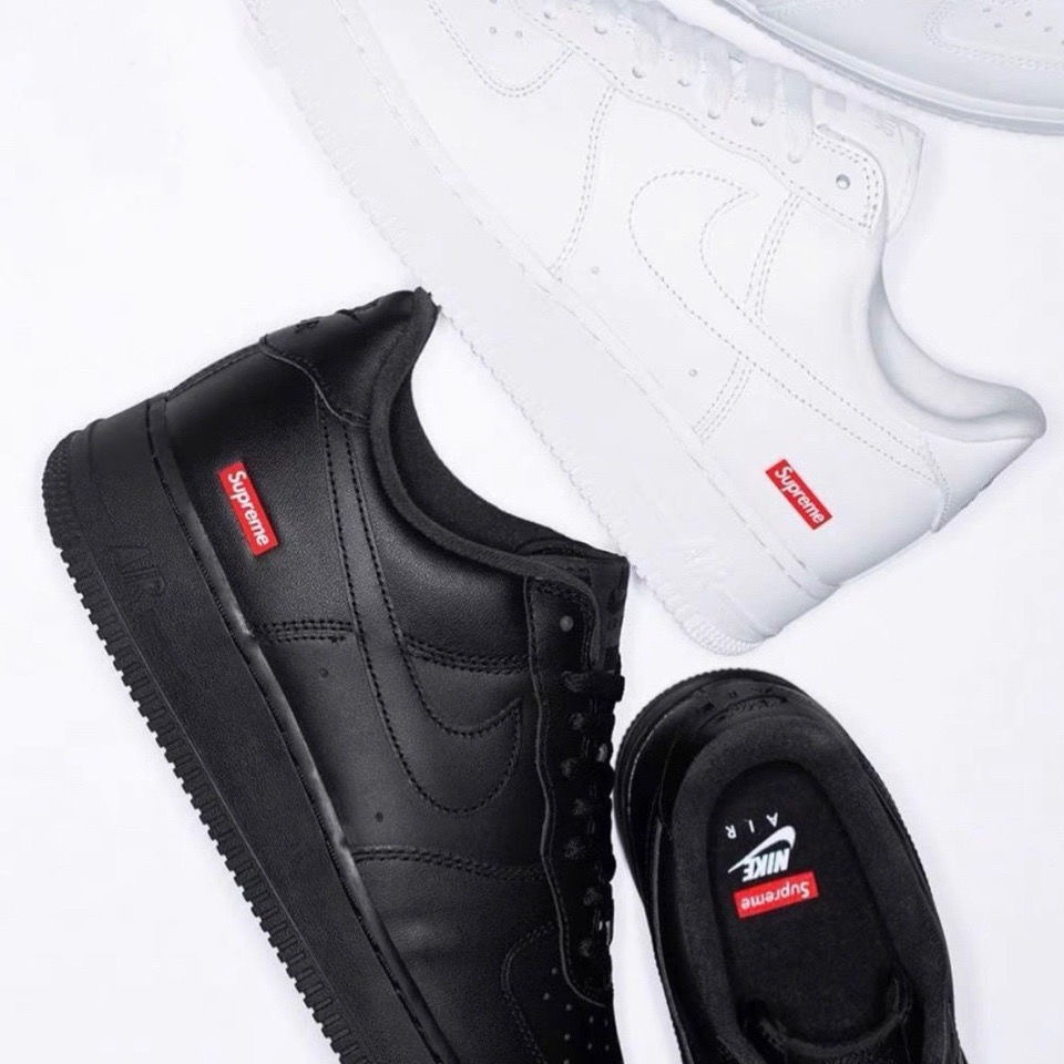 Supreme x Nike Air Force 1 聯名 白 黑 小麥 CU9225-100-001-細節圖2