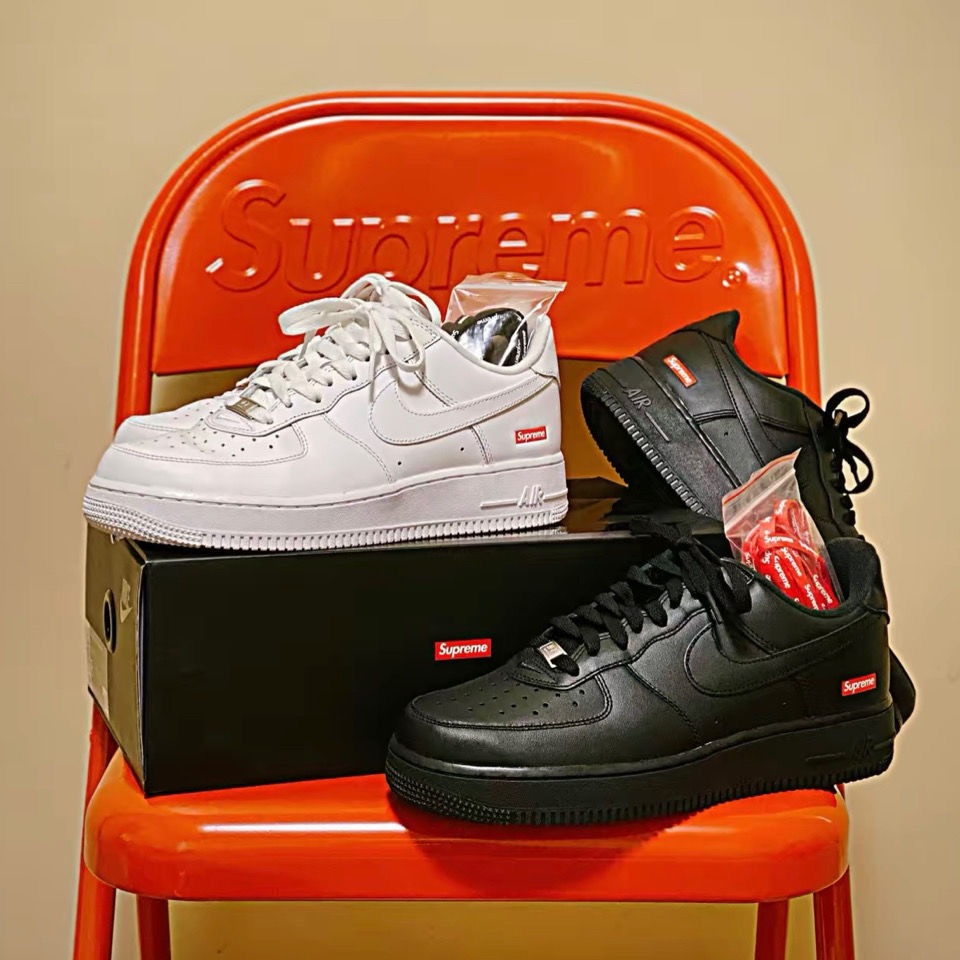 Supreme x Nike Air Force 1 聯名 白 黑 小麥 CU9225-100-001-細節圖3