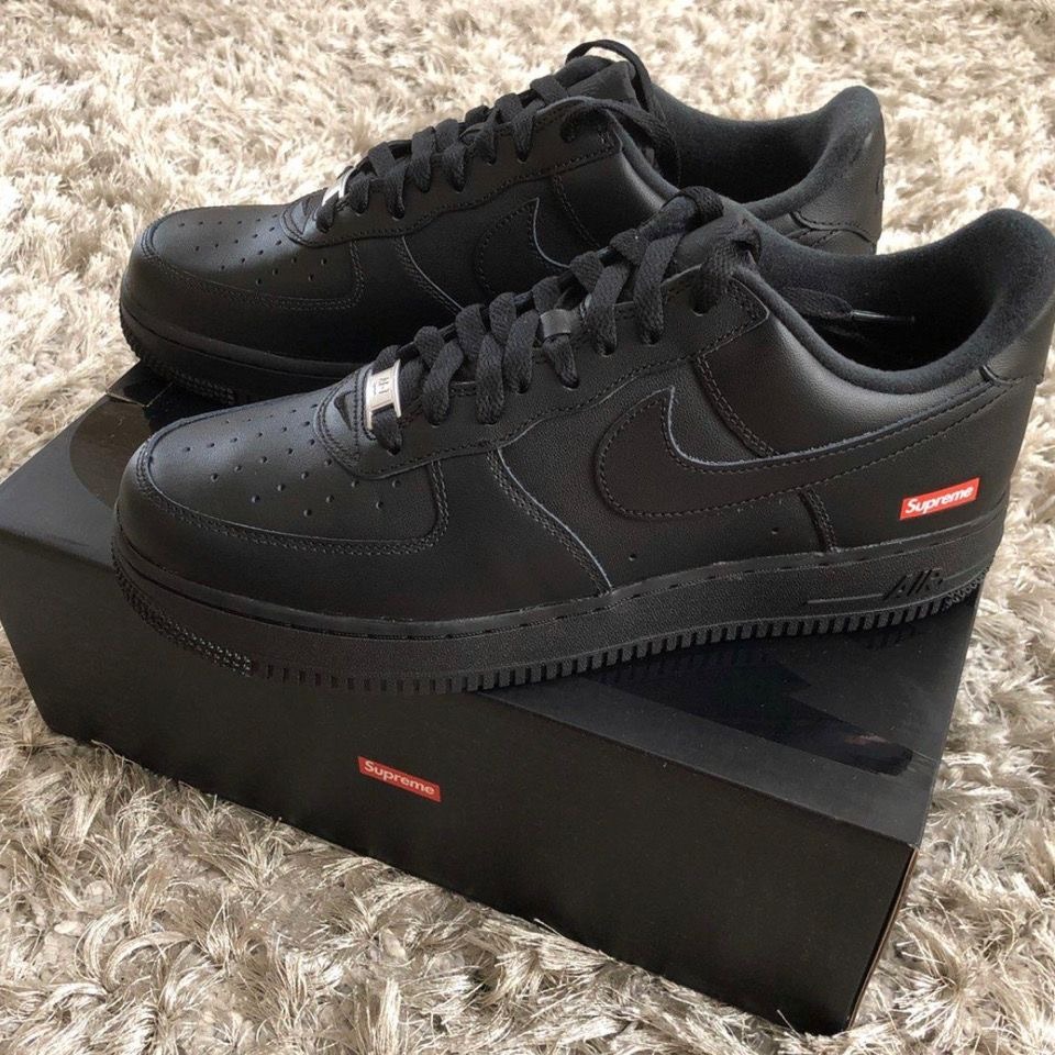 Supreme x Nike Air Force 1 聯名 白 黑 小麥 CU9225-100-001-細節圖5