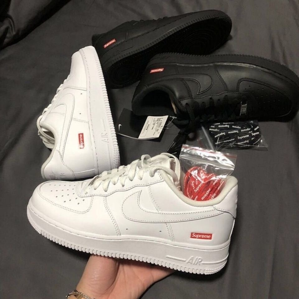 Supreme x Nike Air Force 1 聯名 白 黑 小麥 CU9225-100-001-細節圖6