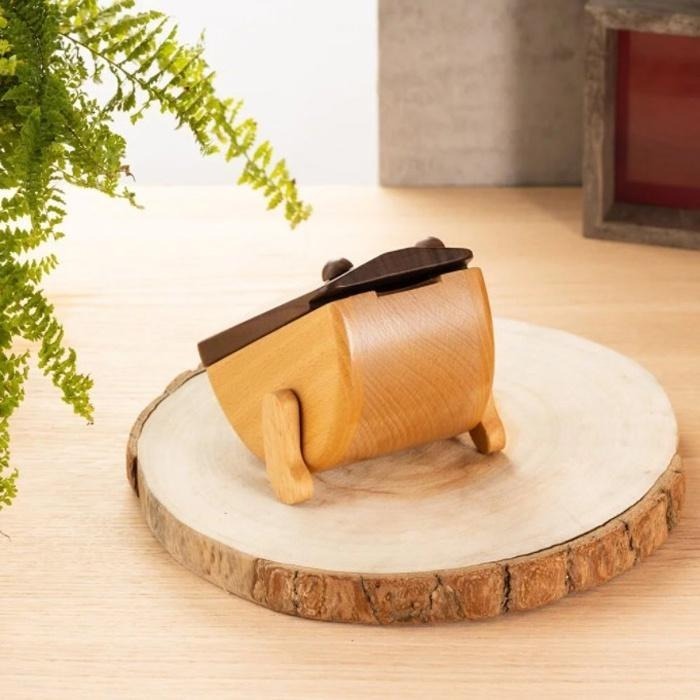 木匠兄妹 招財蟾蜍 存錢箱【Zakka】旺蟾 旺財 搖錢來 招財 蟾蜍 原木 存錢筒 收納 禮物 送禮 搖錢 公仔 青蛙-細節圖4