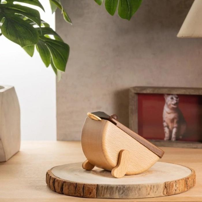 木匠兄妹 招財蟾蜍 存錢箱【Zakka】旺蟾 旺財 搖錢來 招財 蟾蜍 原木 存錢筒 收納 禮物 送禮 搖錢 公仔 青蛙-細節圖5