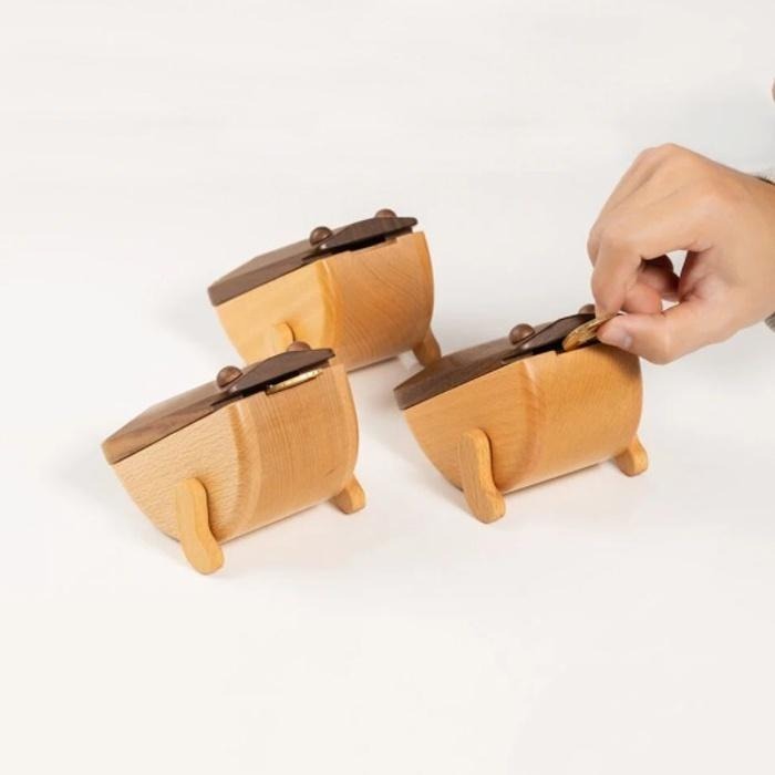 木匠兄妹 招財蟾蜍 存錢箱【Zakka】旺蟾 旺財 搖錢來 招財 蟾蜍 原木 存錢筒 收納 禮物 送禮 搖錢 公仔 青蛙-細節圖6