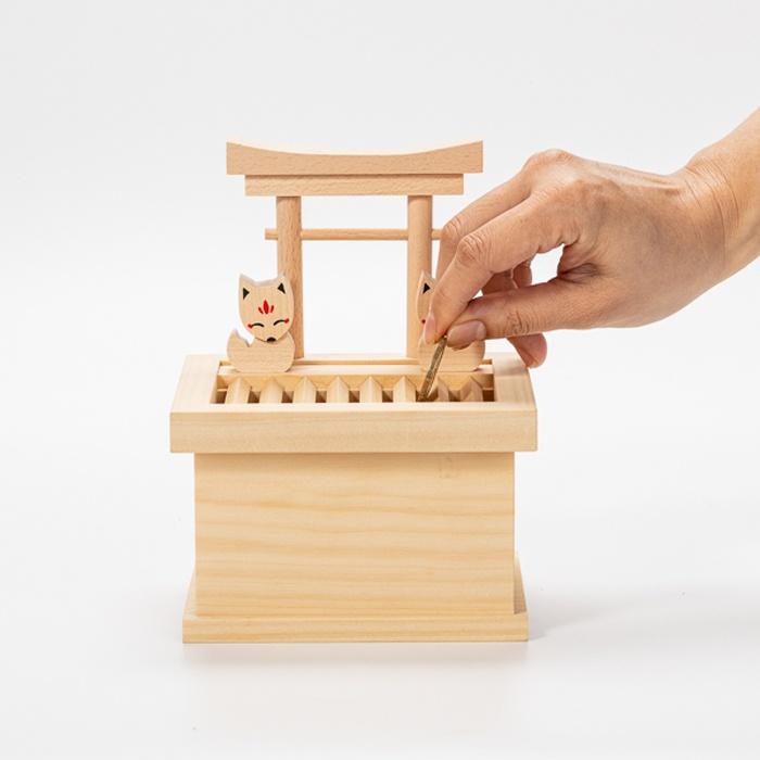 木匠兄妹 祈福存錢筒【Zakka】祈狐 祈福賽錢箱 祈福 存錢筒 儲金箱 名片座 狐狸 鳥居 撲滿 新年 禮物 交換禮物-細節圖3
