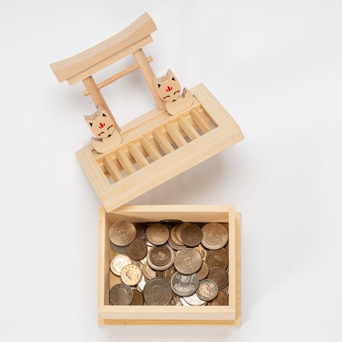 木匠兄妹 祈福存錢筒【Zakka】祈狐 祈福賽錢箱 祈福 存錢筒 儲金箱 名片座 狐狸 鳥居 撲滿 新年 禮物 交換禮物-細節圖4