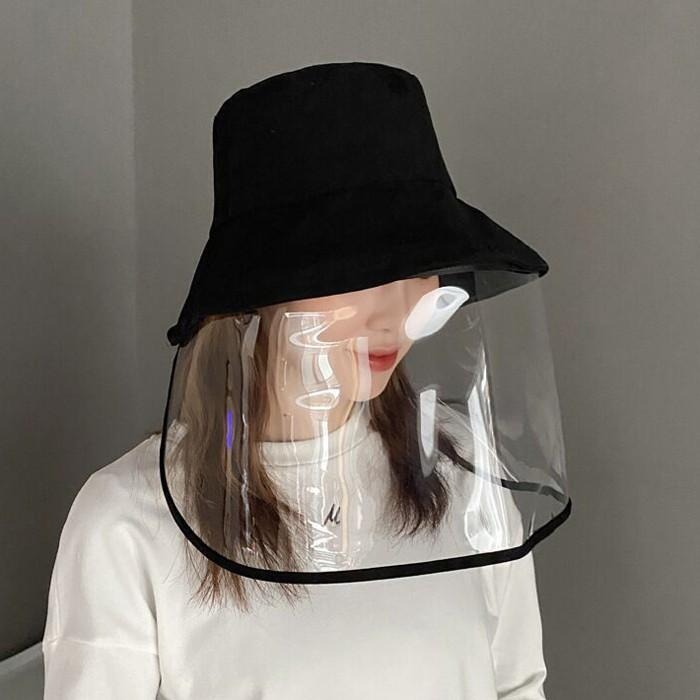 台灣現貨 防疫帽 帽子 漁夫帽 防疫漁夫帽 防護面罩 防疫面罩 防護漁夫帽 防飛沫 面罩 防疫帽 防飛沫面罩 可拆式面罩-細節圖2