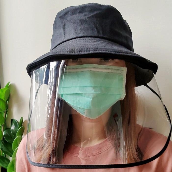 台灣現貨 防疫帽 帽子 漁夫帽 防疫漁夫帽 防護面罩 防疫面罩 防護漁夫帽 防飛沫 面罩 防疫帽 防飛沫面罩 可拆式面罩-細節圖8