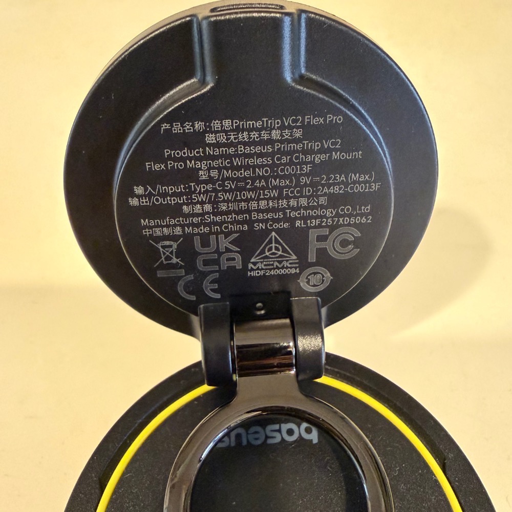【極新二手】Baseus 倍思 PrimeTrip VC2 Flex Pro 磁吸無線充電車載支架｜15W 快充車用支架-細節圖2
